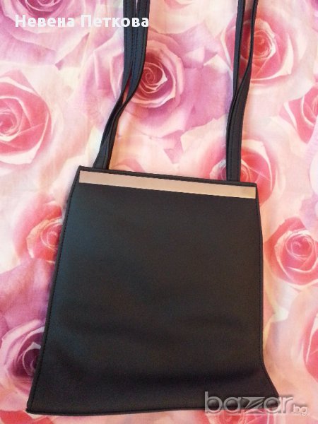 Чанта дамска тъмносиня с дълги дръжки, снимка 1