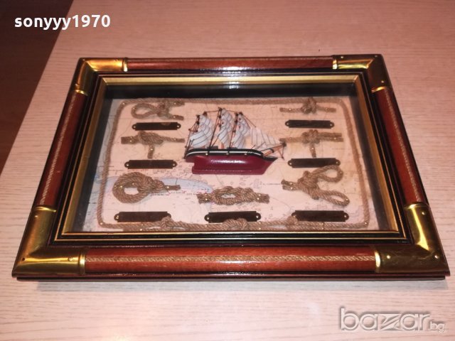 ретро колекция-корабна картина-36х26х4см-внос швеицария, снимка 4 - Колекции - 20616855