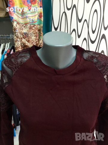 Дамска блуза с дантела , снимка 3 - Блузи с дълъг ръкав и пуловери - 22769484
