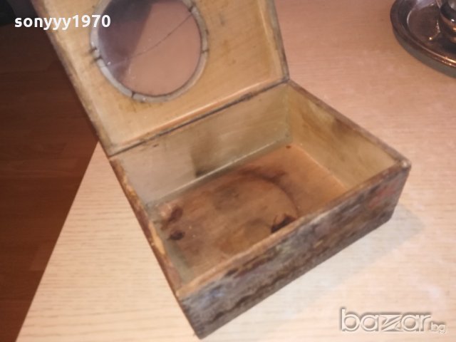 антика-старинна кутия за стена-19х15х9см, снимка 6 - Антикварни и старинни предмети - 20962448