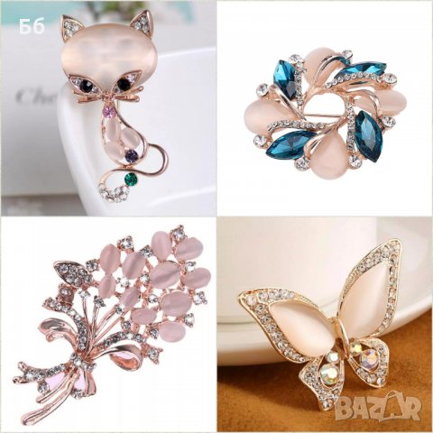 Брошки с опал 5 вида, снимка 3 - Други - 23069461