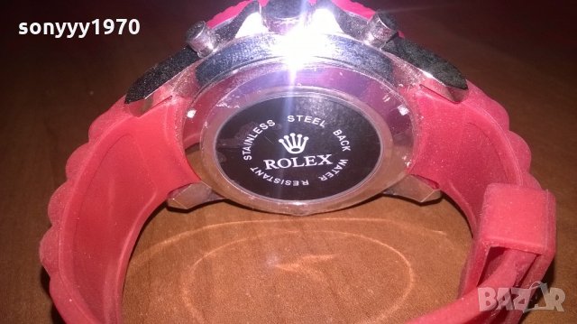 нов часовник-гумена червена каишка, снимка 7 - Други - 21835038