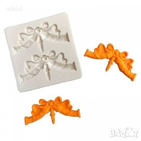 2 панделки пандели на въже силиконов молд форма декорация украса торта фондан тесто