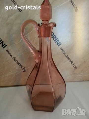 антикварен сервиз цветно розово стъкло , снимка 16 - Антикварни и старинни предмети - 26203494