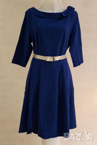 Тъмносиня рокля с ефектно деколте марка Margo Collection - 3XL, снимка 2 - Рокли - 22991964