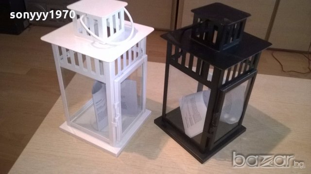 Красив черен/бял фенер с размери 30х15х15см-нов, снимка 6 - Антикварни и старинни предмети - 18623310