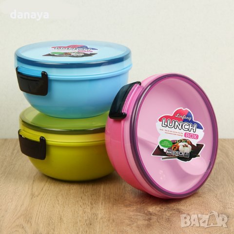 Детска кутия за обяд с две отделения и лъжичка LUNCH BOX кръгла, снимка 6 - Кутии за храна - 26160134