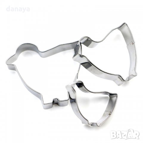 3 броя в комплект метални форми за сладки пиленце резец за тесто пиле, снимка 3 - Форми - 24053119