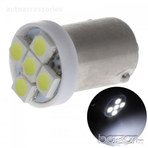 LED Диодна крушка BA9S 0.6W 32lm 1206 5SMD led със цокъл бяла	
