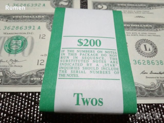 2 долара САЩ , снимка 3 - Нумизматика и бонистика - 24463524