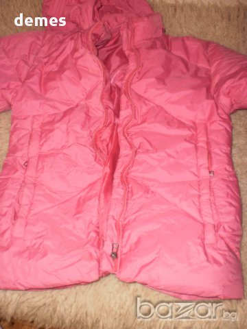 Пухена шуба в цикламен цвят с качулка Waikiki, размер 152 , снимка 2 - Детски якета и елеци - 8673160