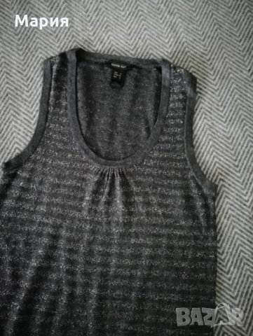 Mango топ в сребристо размер S, снимка 3 - Корсети, бюстиета, топове - 23805619