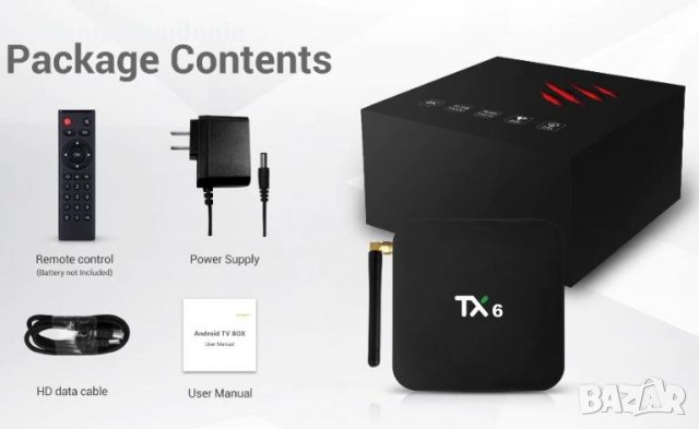 Tanix TX6 4GB RAM 32GB ROM Android 9 TV Box 2x WiFi 2.4+5 GHz BT4.1 SPDIF H.265 3D 4K V9 Медиа Плеър, снимка 6 - Плейъри, домашно кино, прожектори - 24651078