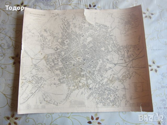 Стара карта Бирмингам 1839, снимка 4 - Колекции - 25432753