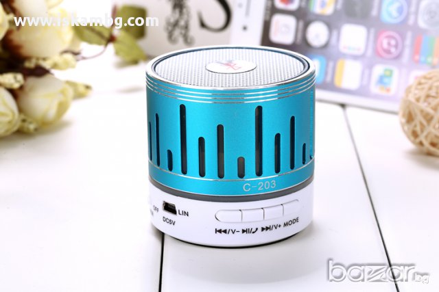 LED MP3 блутут колонка с FM радио, USB, TF Карта памет - код C-203, снимка 5 - RAM памет - 13347166