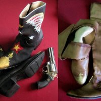 Ботуши, каубойски боти от телешка кожа, мускетарски чизми, снимка 1 - Детски боти и ботуши - 19906039