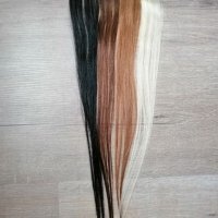 100 % Естествена коса на Стикери за трайно удължаване 50 см., снимка 3 - Аксесоари за коса - 22303033