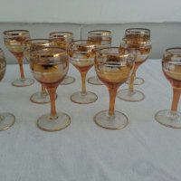 Чаши за ракия с златен кант, снимка 1 - Антикварни и старинни предмети - 22534810