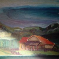 картина-хижа в гората на п.василев, снимка 2 - Картини - 21031644