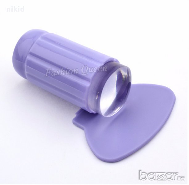 прозрачен печат за нокти маникюр + стъргало комплект лак, снимка 1