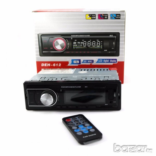 Pioneer DEH-612 +bluetooth -хендсфри Mp3,usb,sd радио плеар ,четящ USB flash,sd карти музика за кола, снимка 1