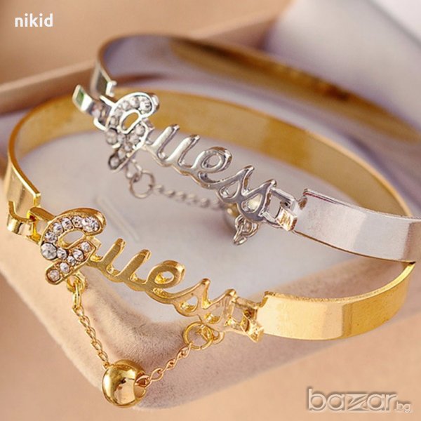 дамска твърда гривна златиста и сребриста guess, снимка 1