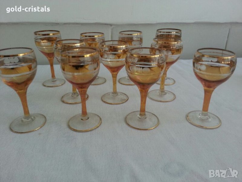 Чаши за ракия с златен кант, снимка 1