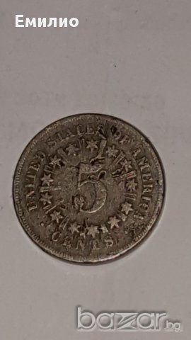 5  Cent 1866 Nickel Cooper  COIN w/raise. RARE, снимка 4 - Нумизматика и бонистика - 16612614