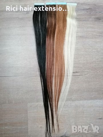 100 % Естествена коса на Стикери за трайно удължаване 50 см., снимка 3 - Аксесоари за коса - 22303033