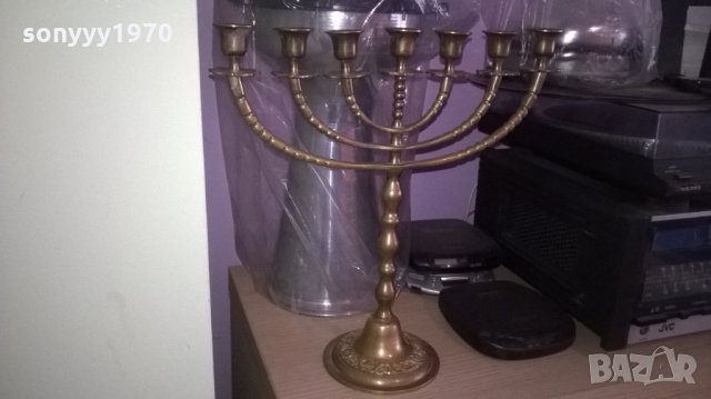 АНТИКА-КРАСОТА-евреиски свещник-внос от швеция, снимка 7 - Колекции - 23552753