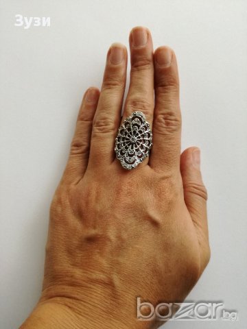 Сребърен дамски пръстен  с цирконий - сребро проба 925, снимка 2 - Пръстени - 16015231