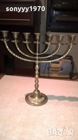 евреиски свещник-33х33х12см-внос швеция, снимка 5 - Колекции - 23431455