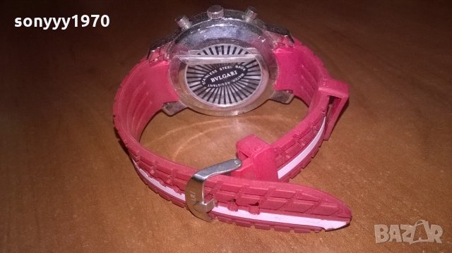 нов часовник-гумена червено/бяла каишка, снимка 6 - Други - 21835312