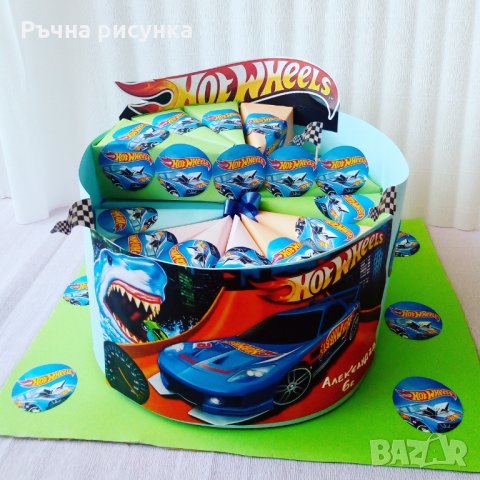 Торта от картон пълна с лакомства, снимка 1