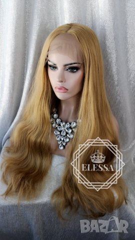 Lace Front LUXYRY WIG ELESSA Дълга Натурално Руса Перука Код 1036, снимка 5 - Аксесоари за коса - 25715200