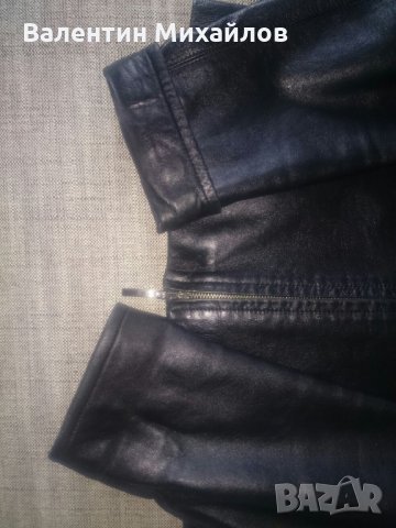 Дамско черно кожено яке, снимка 11 - Якета - 22582073