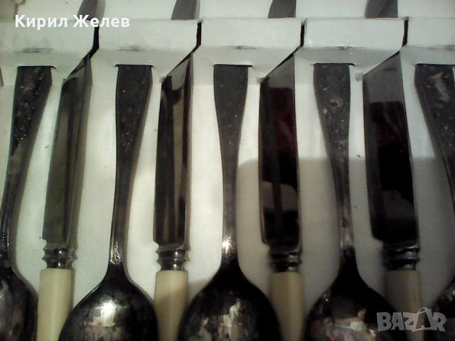 Стари руски ножчета лажички посребени , снимка 2 - Антикварни и старинни предмети - 23737056