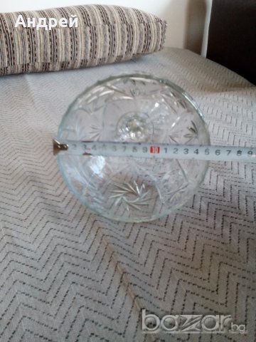 Стъклена фруктиера,купа , снимка 3 - Антикварни и старинни предмети - 20545642