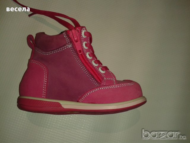 Детски боти за момиче от естествена кожа с цип и връзки, ортопедични, снимка 2 - Детски боти и ботуши - 9829693