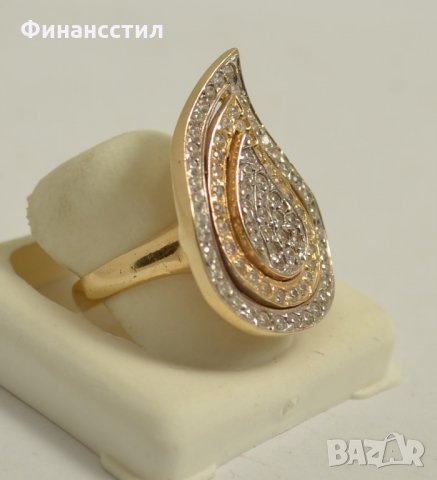 *златен пръстен 43563-2, снимка 2 - Пръстени - 23696971