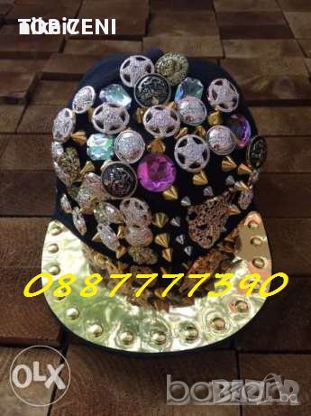 -40%Рапърска УНИСЕКС шапка с ОРИГИНАЛНИ значки/шипове и капси бъди ХИП ХОП!!!19,88лв , снимка 6 - Шапки - 25133723