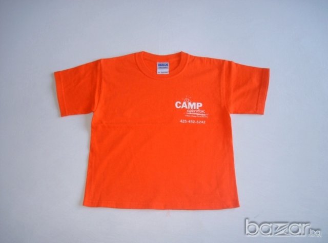  Gildan,оранжева детска тениска, 122 см., снимка 1 - Детски тениски и потници - 16381381