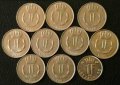 Лот 10 монети по 1 франк, Люксембург, снимка 1
