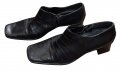 Дамски кожени обувки черни, снимка 1 - Дамски ежедневни обувки - 23438024