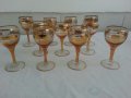 стари стъклени чаши чашки с златен кант, снимка 1