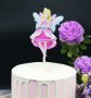 Фея Принцеса красив цветен твърд Акрил топер за торта украса