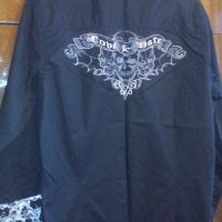  Мъжка модерна наситено черна риза-СООВ СAT, снимка 3 - Блузи - 21034189