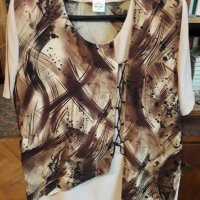 Дамска лятна блуза туника с къс ръкав L, XL, снимка 1 - Туники - 25439638