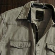 ► мъжка дънкова риза Henry choice със стилна и здрава материя размер L с капси , снимка 2 - Ризи - 9847220