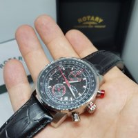 Rotary Aviator Chrono - Red / чисто нов часовник Ротари Авиатор - 2 бр. каишки / 100% оригинален, снимка 17 - Мъжки - 22835212